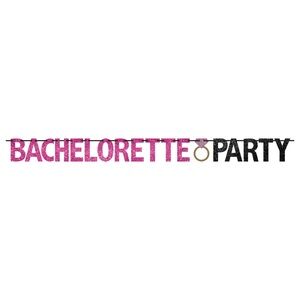 NWT Party City Pink & Black Glitter Bachelorette Party Letter Banner